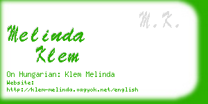 melinda klem business card